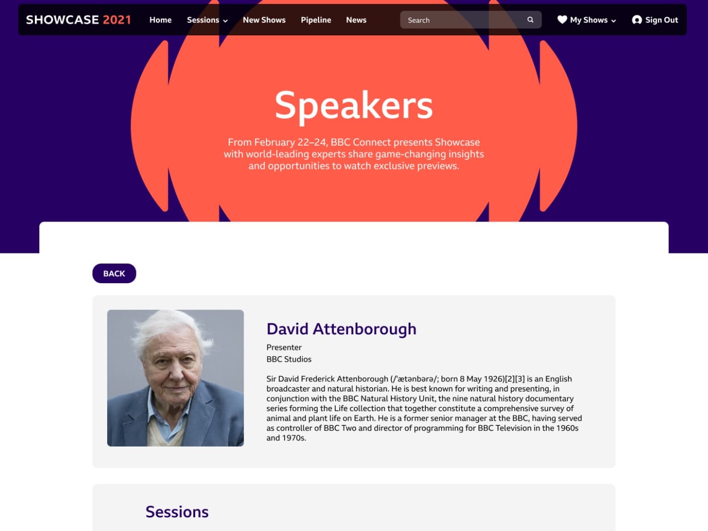 Virtual events platform, screenshot 2 of 3