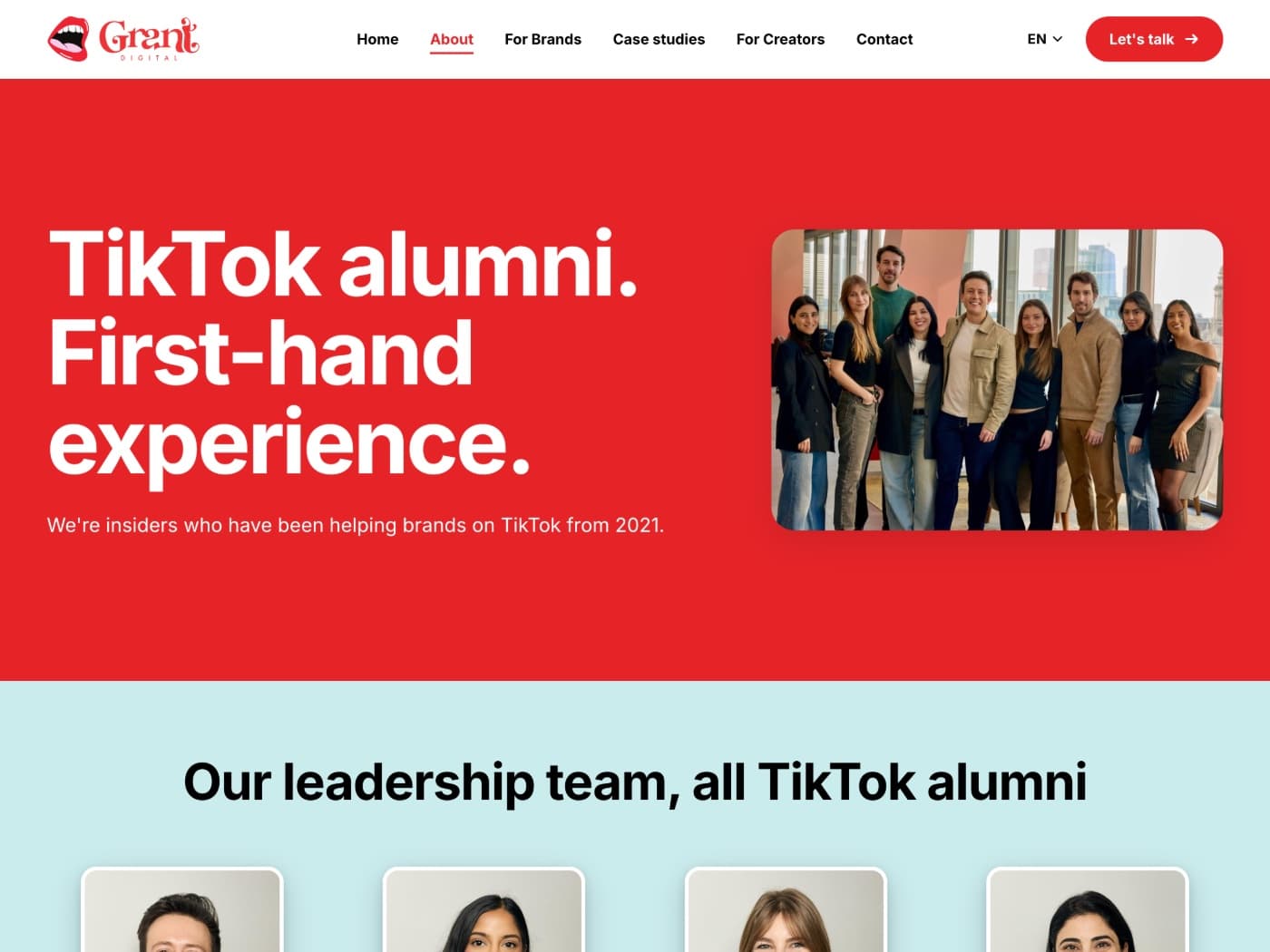 Social commerce agency website and staff hub, screenshot 2 of 3
