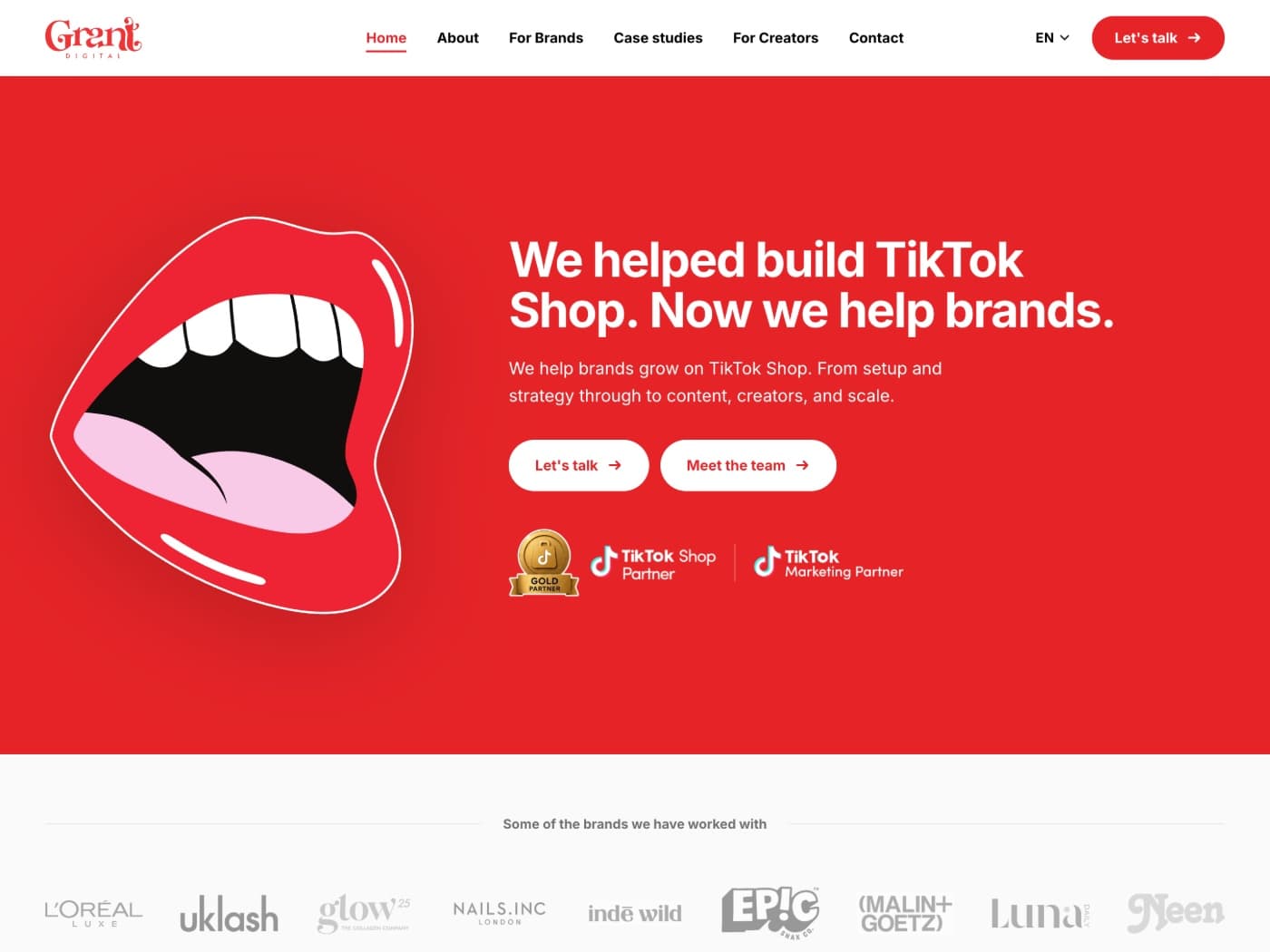 Social commerce agency website and staff hub, screenshot 1 of 3